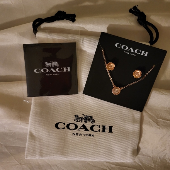 Coach Jewelry Coach Necklace And Earring Set Poshmark